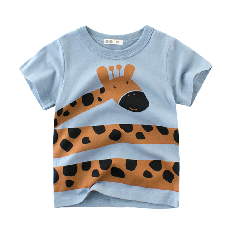 Baby Kid Boys Animals Cartoon Print T-Shirts Wholesale 22041122