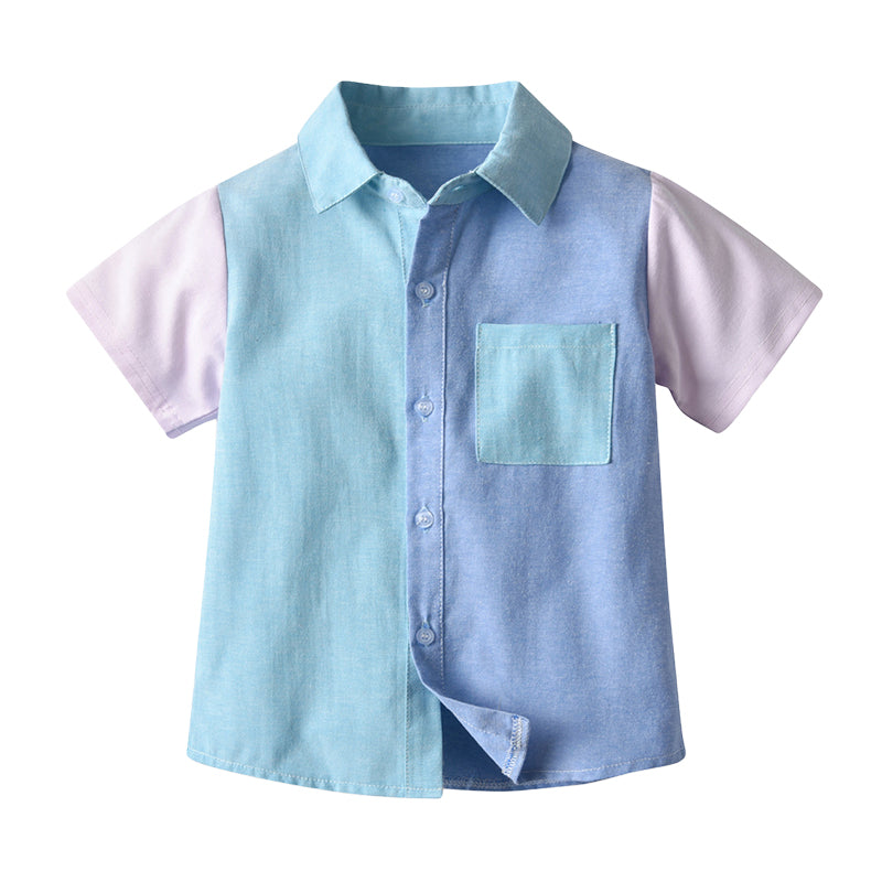 Baby Kid Boys Color-blocking Shirts Wholesale 220411222