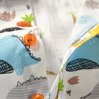 Load image into Gallery viewer, 2 Pieces Set Baby Kid Boys Flower Cartoon Bow Print Shirts And Solid Color Shorts Suits Wholesale 220411238
