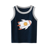 Load image into Gallery viewer, Baby Kid Boys Car Cartoon Print Tank Tops Wholesale 220411273
