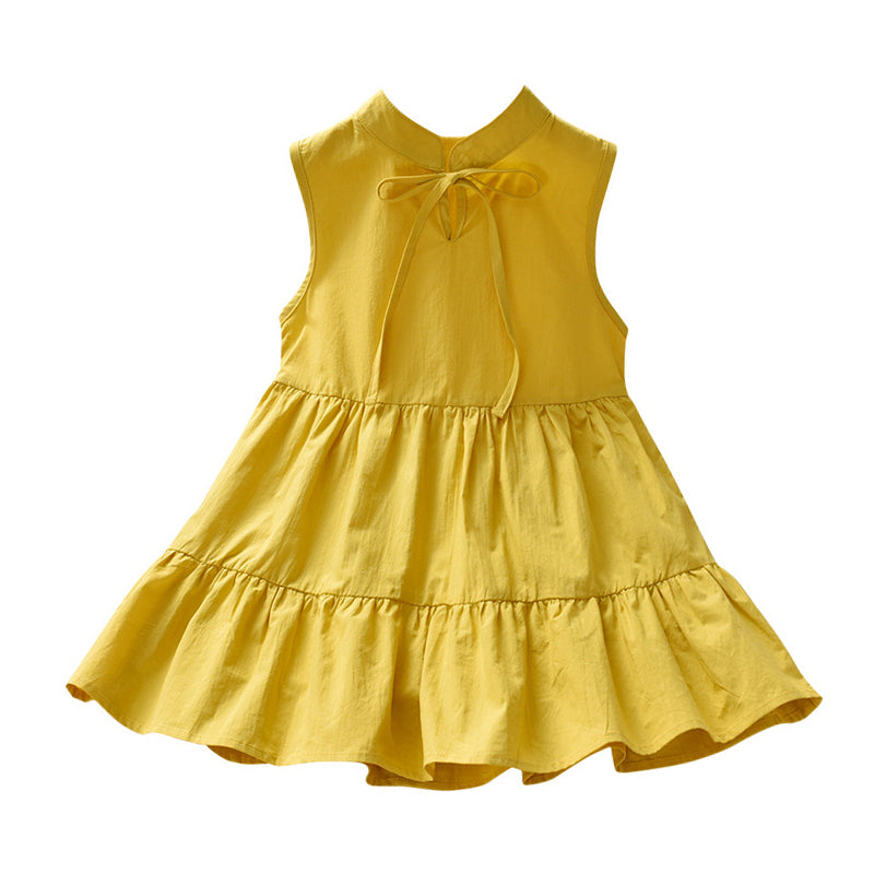 Baby Kid Girls Solid Color Dresses Wholesale 220411292