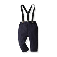 Load image into Gallery viewer, 2 Pieces Set Baby Kid Boys Dressy Birthday Party Bow Print Shirts And Solid Color Jumpsuits Wholesale 220411299
