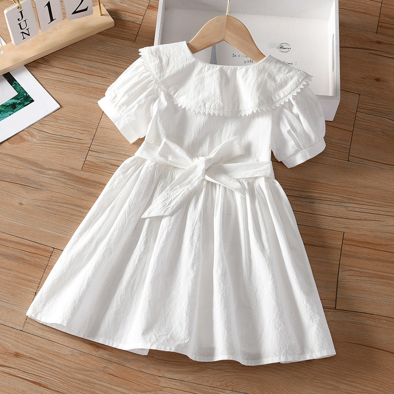 Baby Kid Big Kid Girls Solid Color Lace Dresses Wholesale 220411309