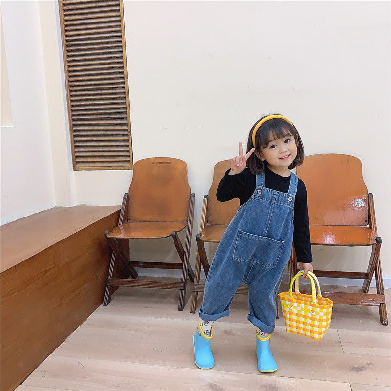 Baby Kid Girls Solid Color Jumpsuits Wholesale 220411322