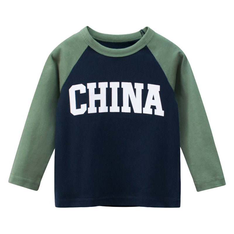 Baby Kid Girls Letters Color-blocking Tops Wholesale 220411344