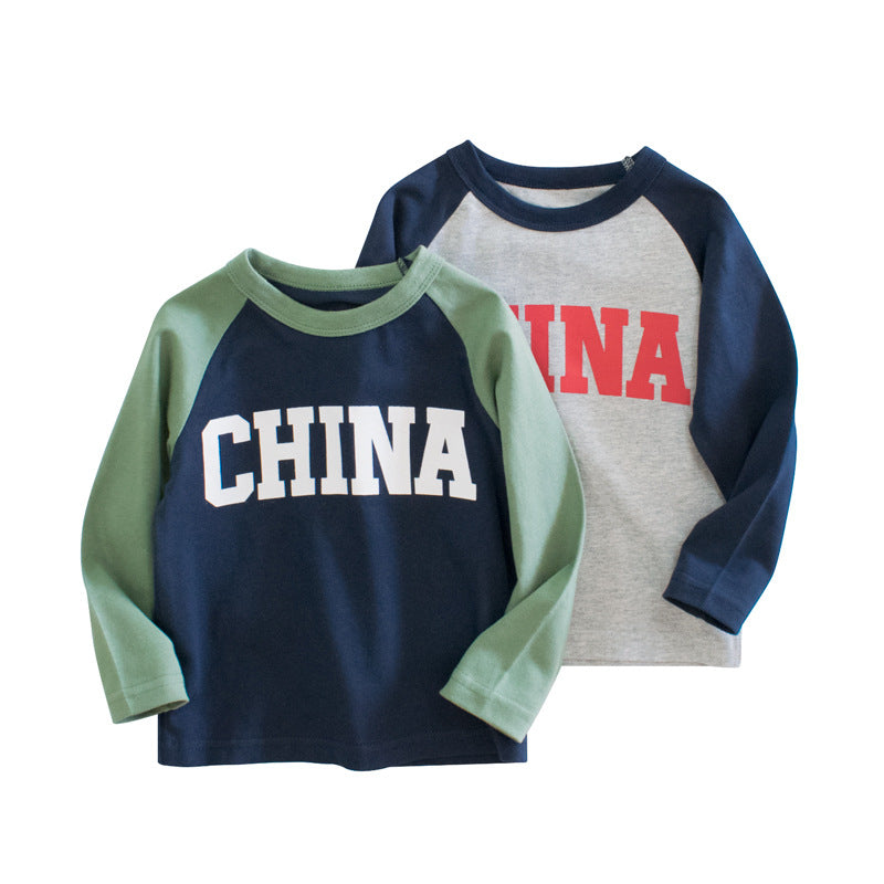 Baby Kid Girls Letters Color-blocking Tops Wholesale 220411344