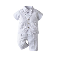 Load image into Gallery viewer, 3 Pieces Set Baby Kid Boys Dressy Solid Color Shirts Vests Waistcoats And Pants Wholesale 220411349
