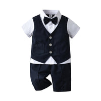 Load image into Gallery viewer, 3 Pieces Set Baby Kid Boys Dressy Solid Color Shirts Vests Waistcoats And Pants Wholesale 220411349
