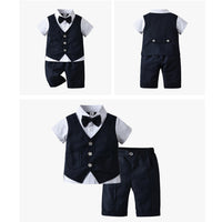 Load image into Gallery viewer, 3 Pieces Set Baby Kid Boys Dressy Solid Color Shirts Vests Waistcoats And Pants Wholesale 220411349
