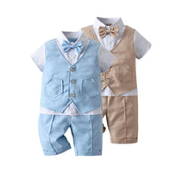 Load image into Gallery viewer, 3 Pieces Set Baby Kid Boys Dressy Solid Color Shirts Vests Waistcoats And Pants Wholesale 220411349
