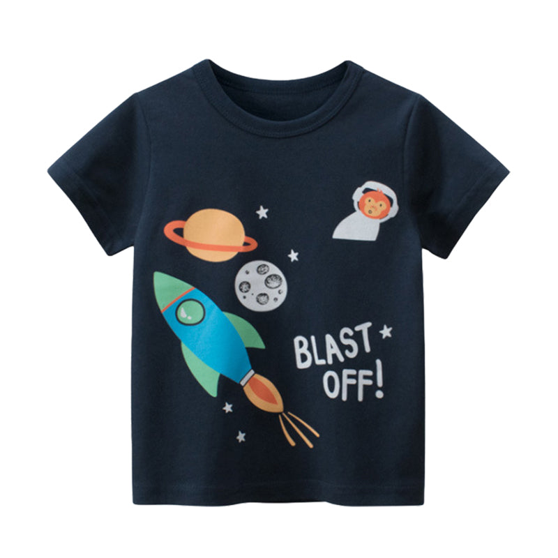Baby Kid Boys Letters Cartoon Print T-Shirts Wholesale 220411365