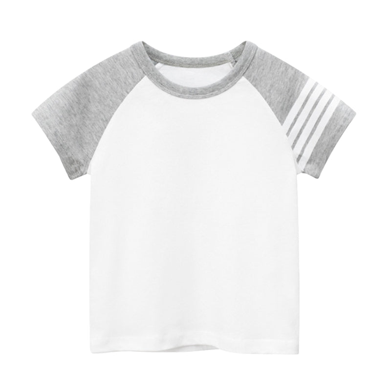 Baby Kid Boys Striped Color-blocking T-Shirts Wholesale 220411370