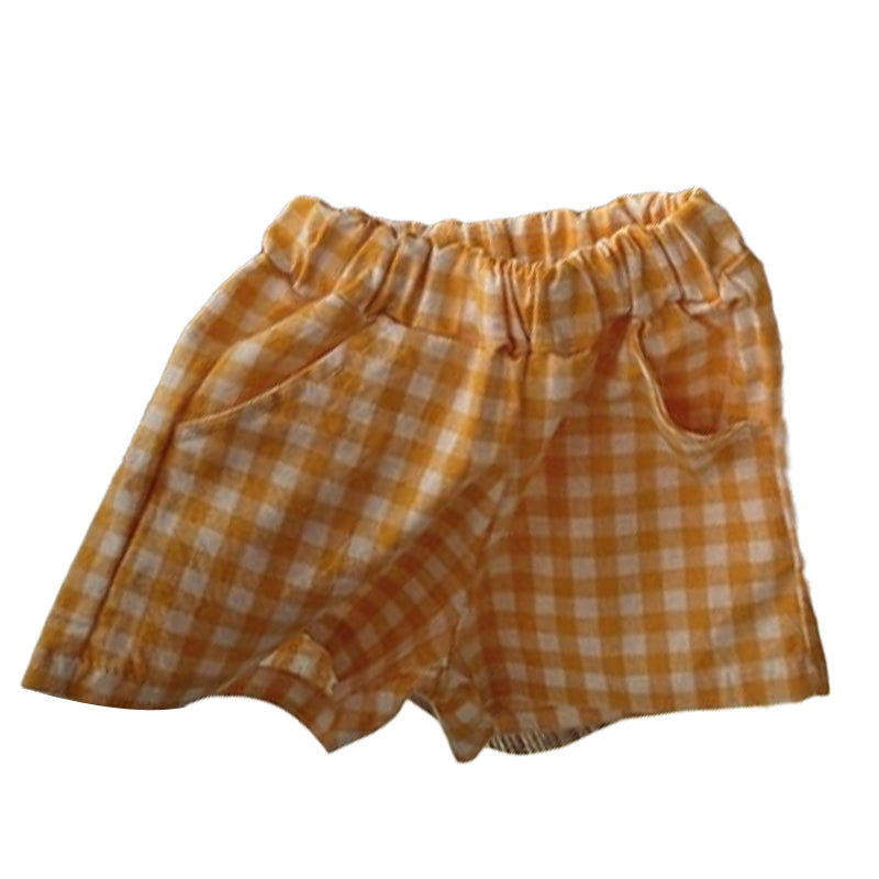 Baby Kid Girls Checked Shorts Wholesale 220411395
