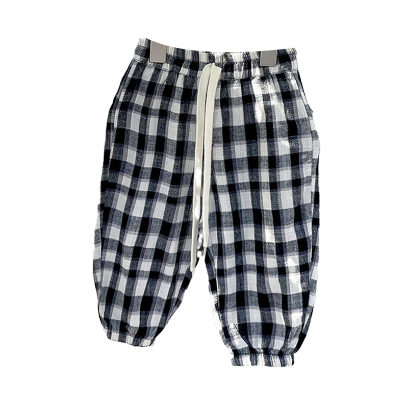 Baby Kid Girls Boys Checked Pants Wholesale 220411398