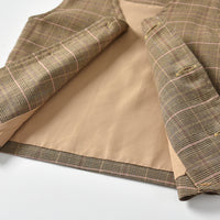 Load image into Gallery viewer, 3 Pieces Set Baby Kid Boys Birthday Party Bow Shirts Checked Vests Waistcoats And Pants Wholesale 22041143
