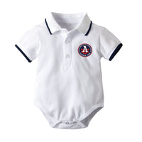 Load image into Gallery viewer, 2 Pieces Set Baby Boys Bow Embroidered Rompers And Solid Color Shorts Wholesale 22041146
