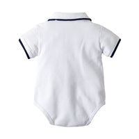 Load image into Gallery viewer, 2 Pieces Set Baby Boys Bow Embroidered Rompers And Solid Color Shorts Wholesale 22041146
