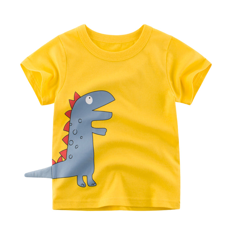 Baby Kid Boys Dinosaur Cartoon Print T-Shirts Wholesale 22041152