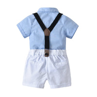 Load image into Gallery viewer, 2 Pieces Set Baby Kid Boys Birthday Party Bow Shirts And Color-blocking Rompers Wholesale 22041156
