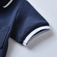 Load image into Gallery viewer, 2 Pieces Set Baby Kid Boys Solid Color Polo Shirts And Shorts Wholesale 22041163
