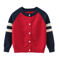 Load image into Gallery viewer, Baby Kid Boys Striped Color-blocking Crochet Cardigan Wholesale 22041181
