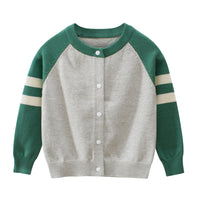 Load image into Gallery viewer, Baby Kid Boys Striped Color-blocking Crochet Cardigan Wholesale 22041181

