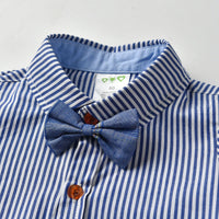 Load image into Gallery viewer, Baby Boys Striped Bow Dressy Birthday Party Rompers Wholesale 22041183
