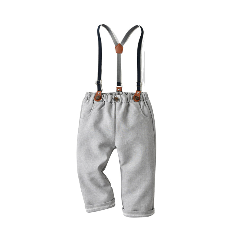 Baby Kid Boys Solid Color Checked Pants Wholesale 22041187