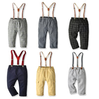 Load image into Gallery viewer, Baby Kid Boys Solid Color Checked Pants Wholesale 22041187
