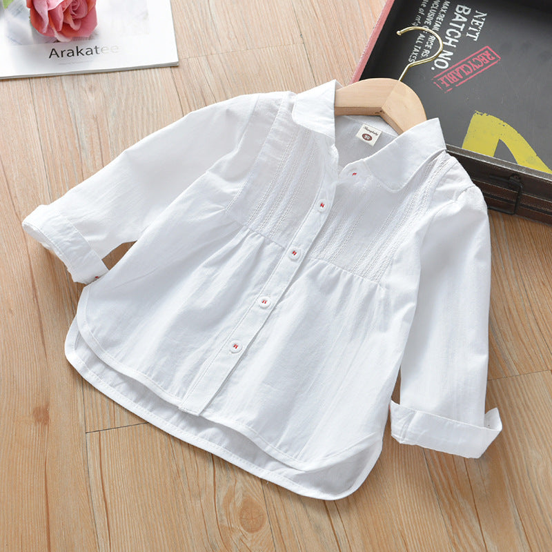 Baby Kid Girls Solid Color Blouses Wholesale 22041189