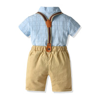 Load image into Gallery viewer, 2 Pieces Set Baby Kid Boys Checked Bow Shirts And Shorts Wholesale 22041194
