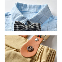 Load image into Gallery viewer, 2 Pieces Set Baby Kid Boys Checked Bow Shirts And Shorts Wholesale 22041194
