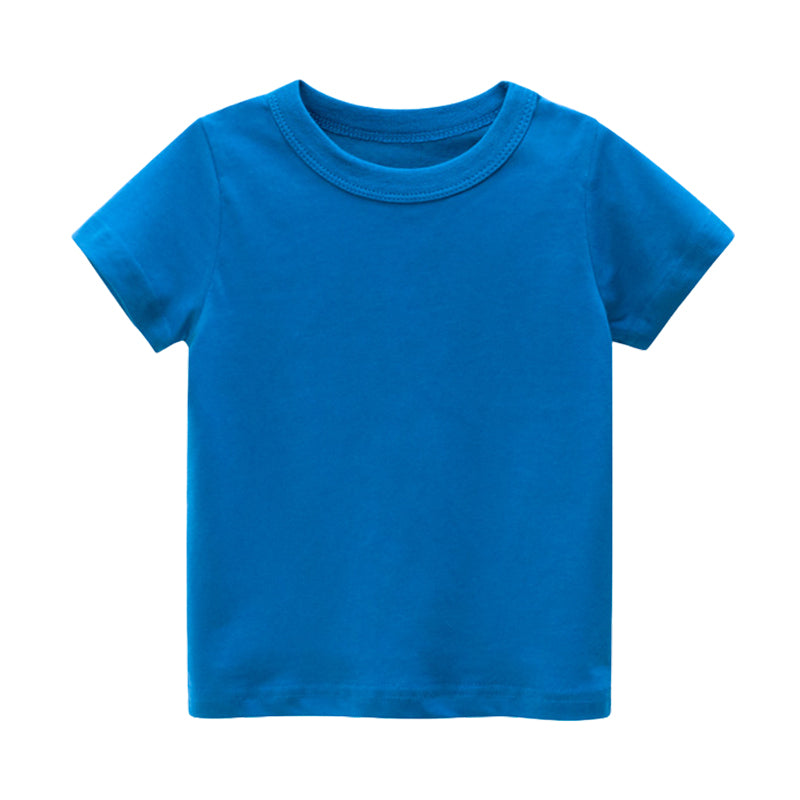 Baby Kid Unisex Solid Color T-Shirts Wholesale 22041195