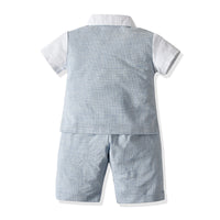 Load image into Gallery viewer, 2 Pieces Set Baby Kid Boys Solid Color Bow Tops And Shorts Wholesale 22041198
