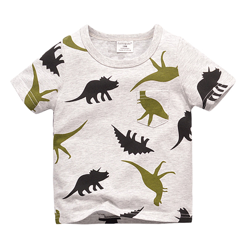 Baby Kid Boys Dinosaur Print T-Shirts Wholesale 22041205