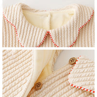 Load image into Gallery viewer, Baby Girls Solid Color Flower Muslin&amp;Ribbed Jumpsuits Wholesale 220412104
