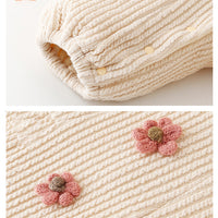 Load image into Gallery viewer, Baby Girls Solid Color Flower Muslin&amp;Ribbed Jumpsuits Wholesale 220412104
