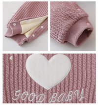 Load image into Gallery viewer, Baby Girls Color-blocking Love heart Embroidered Alphabet Jumpsuits Wholesale 220412107
