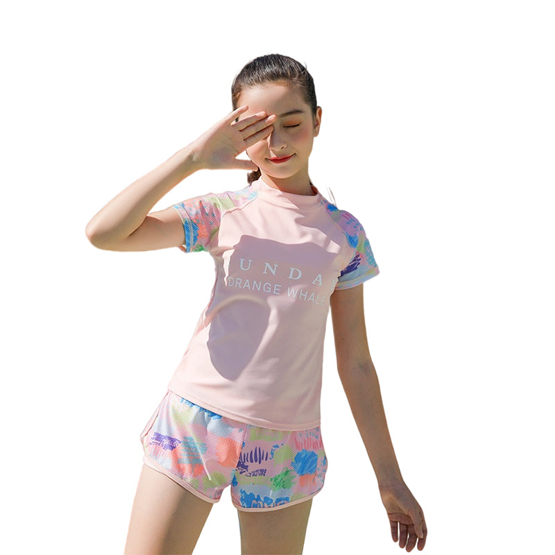 2 Pieces Set Kid Girls Beach Letters Tie Dye Tops And Shorts Wholesale 220412110