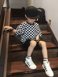 Load image into Gallery viewer, Kid Boys Color-blocking Checked T-Shirts Wholesale 220412114
