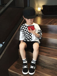 Load image into Gallery viewer, Kid Boys Color-blocking Checked T-Shirts Wholesale 220412114
