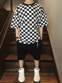 Load image into Gallery viewer, Kid Boys Color-blocking Checked T-Shirts Wholesale 220412114
