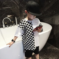 Load image into Gallery viewer, Kid Boys Color-blocking Checked T-Shirts Wholesale 220412114
