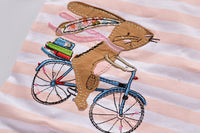 Load image into Gallery viewer, Baby Kid Girls Striped Cartoon Embroidered T-Shirts Wholesale 220412120
