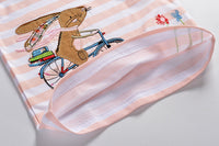 Load image into Gallery viewer, Baby Kid Girls Striped Cartoon Embroidered T-Shirts Wholesale 220412120
