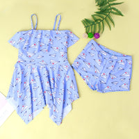 Load image into Gallery viewer, 2 Pieces Set Kid Girls Beach Print Tank Tops And Shorts Wholesale 220412134
