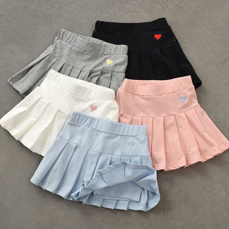 Baby Kid Big Kid Girls Love heart Embroidered Skirts Wholesale 220412137