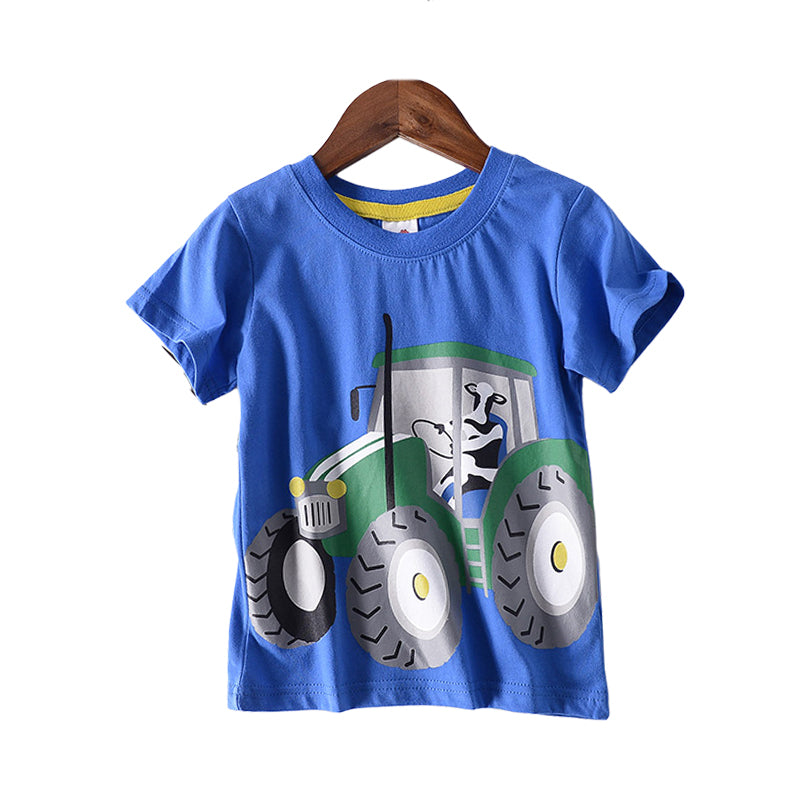 Baby Kid Big Kid Boys Animals Cartoon Print T-Shirts Wholesale 22041214