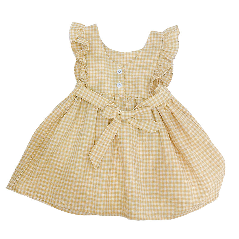 Baby Kid Girls Checked Dresses Wholesale 220412146