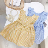Load image into Gallery viewer, Baby Kid Girls Checked Dresses Wholesale 220412146

